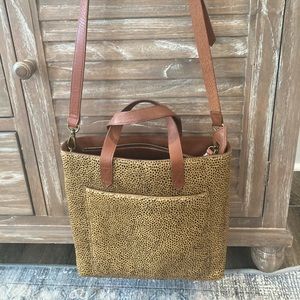 Calf hair crossbody by Madewell. A small balding spot on bottom corner.